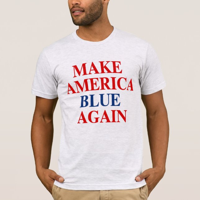 CAMISETA AZUL DE NUEVO A ESTADOS UNIDOS (Anverso)
