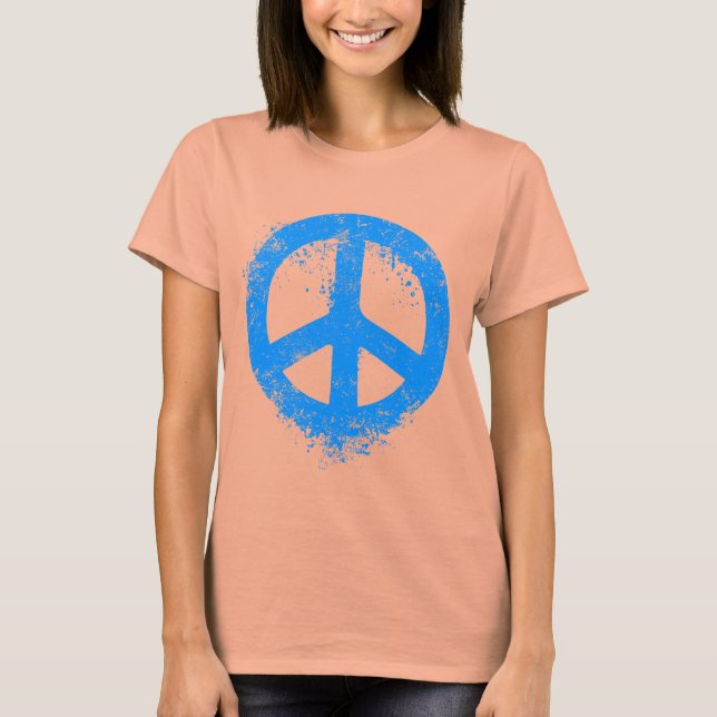 Camiseta Azul de paz líquida (Anverso)