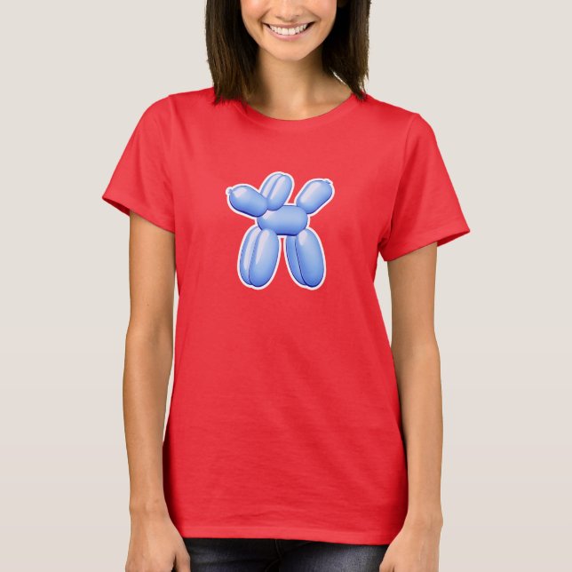 Camiseta Azul de perro animal globo         (Anverso)