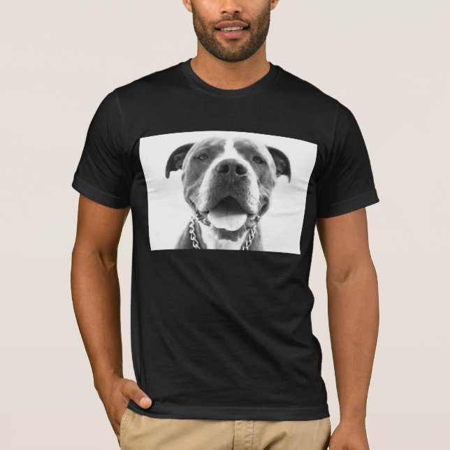 Camiseta azul de Pitbull de la nariz (Anverso)