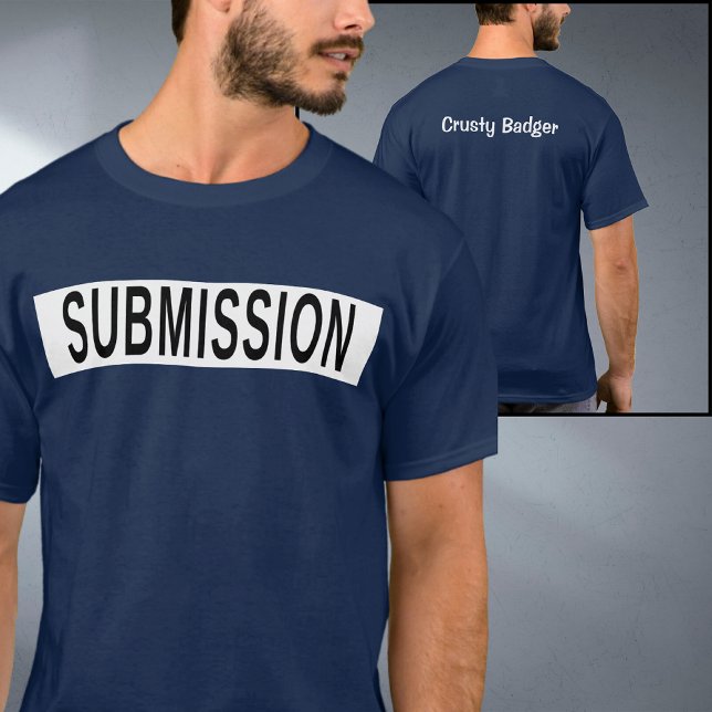 Camiseta Azul de presentación de BJJ Jiu Jitsu personalizad (Personalized blue submission jiu jitsu t-shirt)