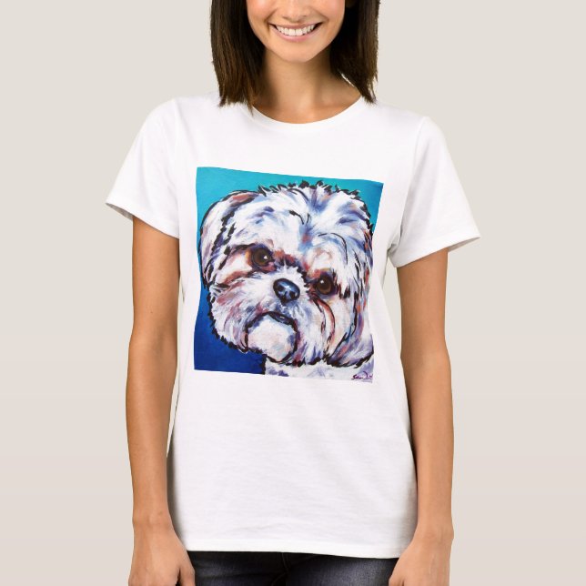 Camiseta Azul de Shih Tzu (Anverso)