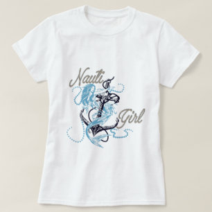 Camiseta azul de sirena Nauti Girl náutica para mu