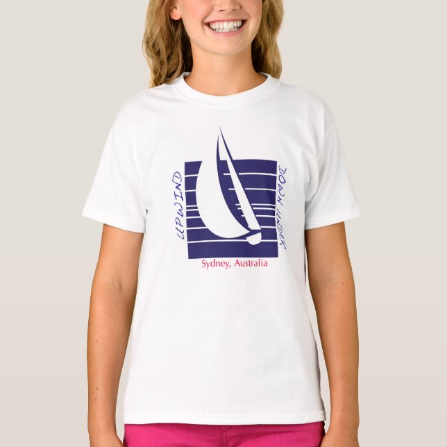 Camiseta azul de Square_UpDown Sydney del barco (Anverso)