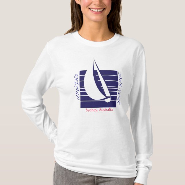 Camiseta azul de Square_UpDown Sydney del barco (Anverso)