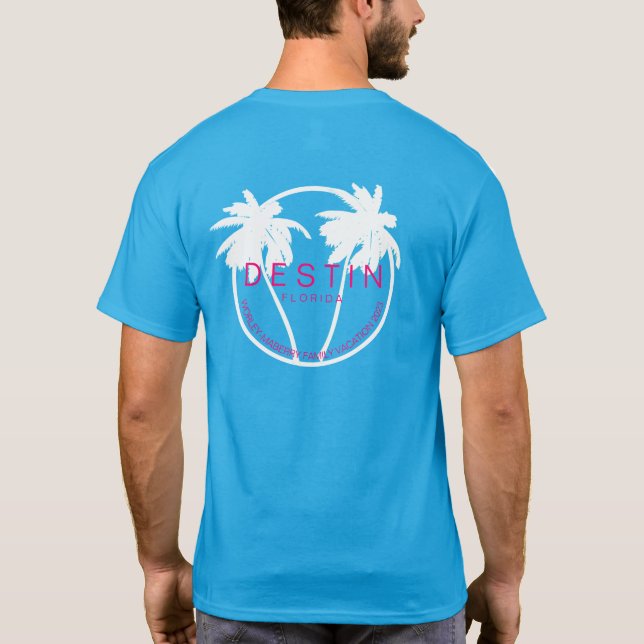 Camiseta azul de vacaciones en familia 2023 (Reverso)