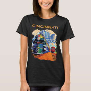 Camiseta azul de viaje Cincinnati Union Terminal