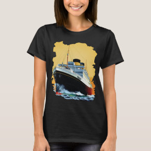 Camiseta azul de viaje de crucero de transatlántic
