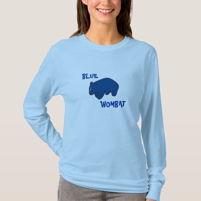 Camiseta azul de Wombat (Anverso)