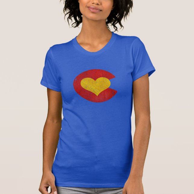Camiseta azul del amor de Colorado (Anverso)