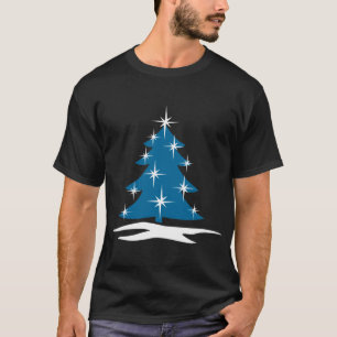 Camiseta azul del árbol de Navidad camiseta Unisex