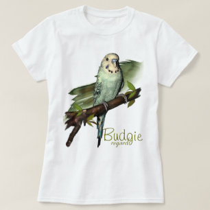 Camiseta azul del arte de Budgie