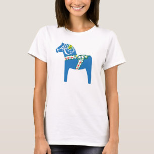 Camiseta Azul del caballo de Blå Dalahäst el   Dala