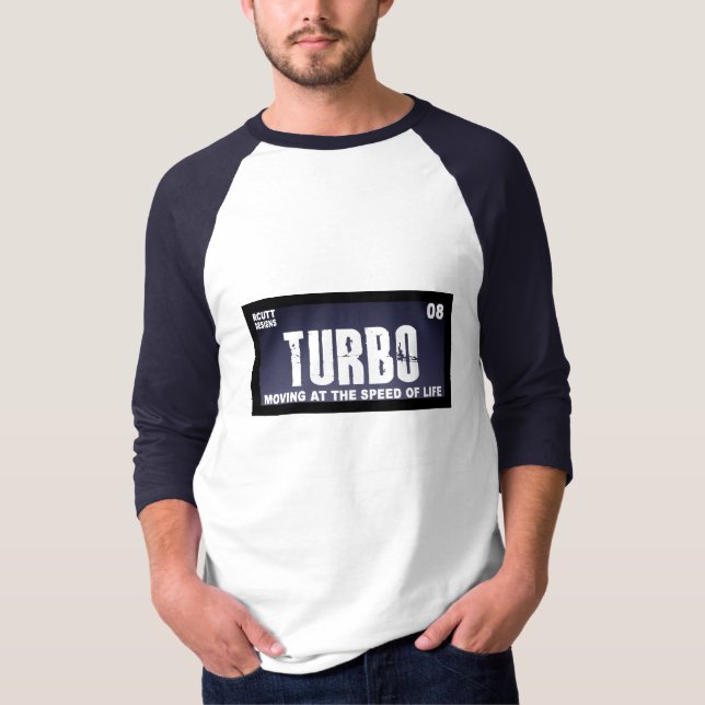 Camiseta azul del carbono de turbo (Anverso)