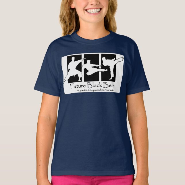 Camiseta azul del cinturón negro futuro (Anverso)