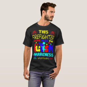 Camiseta Azul del desgaste del bombero para la conciencia