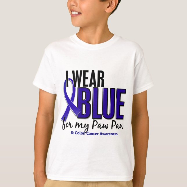 Camiseta Azul del desgaste del cáncer de colon I para mi (Anverso)