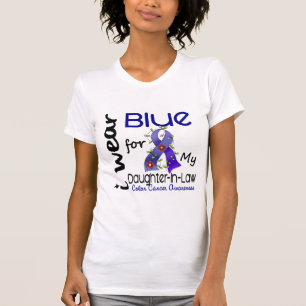 Camiseta Azul del desgaste del cáncer de colon I para mi