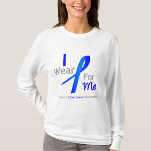 Camiseta Azul del desgaste del cáncer de colon I para mí