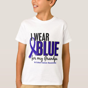Camiseta Azul del desgaste del cáncer de colon I para mi