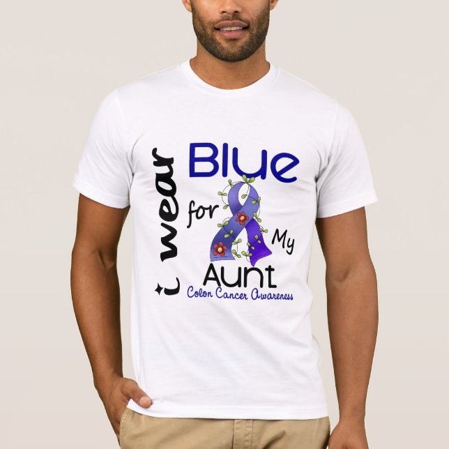 Camiseta Azul del desgaste del cáncer de colon I para mi (Anverso)
