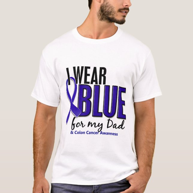 Camiseta Azul del desgaste del cáncer de colon I para mi (Anverso)