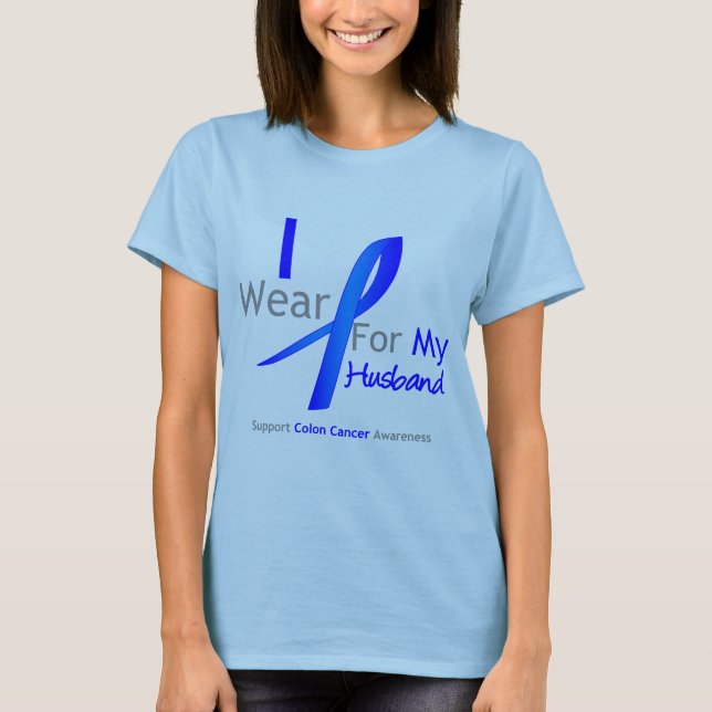 Camiseta Azul del desgaste del cáncer de colon I para mi (Anverso)