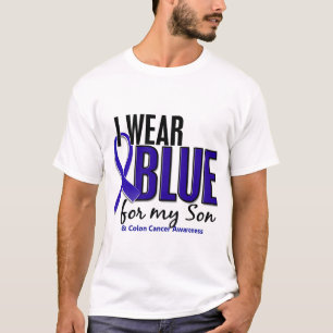 Camiseta Azul del desgaste del cáncer de colon I para mi