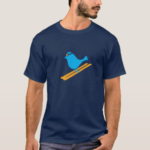 Camiseta azul del día del pájaro