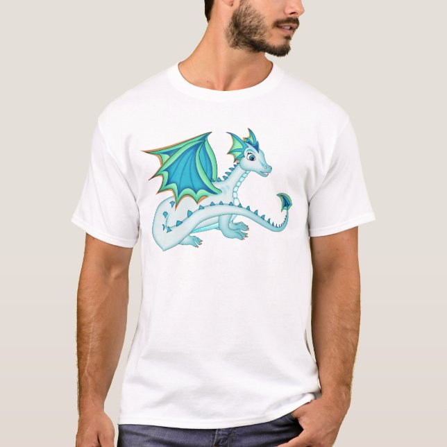 Camiseta azul del dragón del hielo (Anverso)