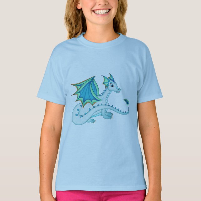 Camiseta azul del dragón del hielo (Anverso)