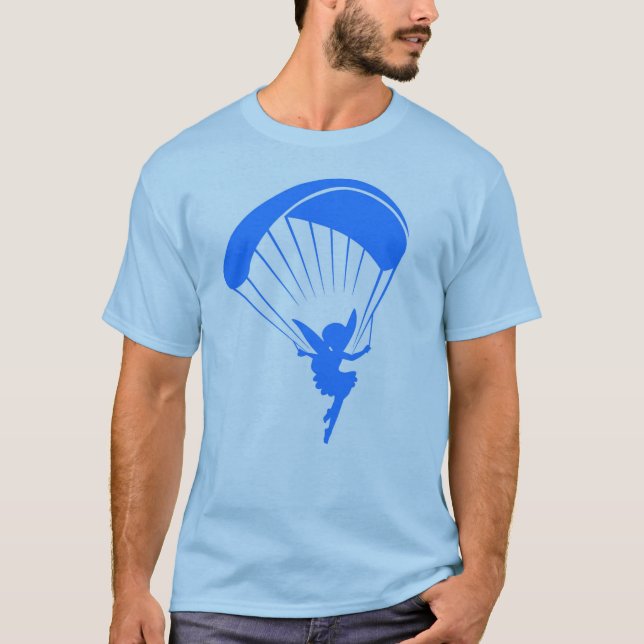 Camiseta azul del duendecillo del Paragliding (Anverso)