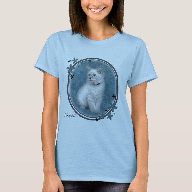 camiseta azul del gatito del ragdoll (Anverso)