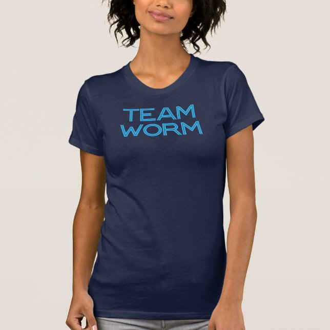 Camiseta Azul del gusano del equipo (Anverso)