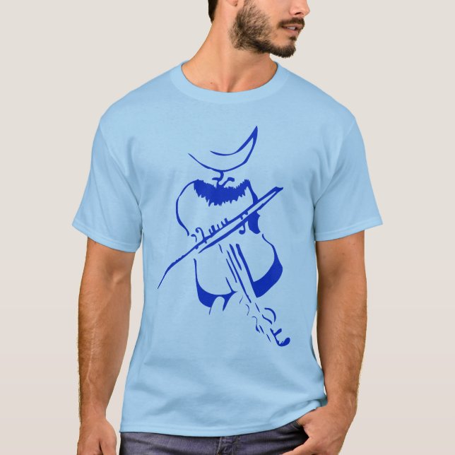 Camiseta Azul del hombre del violín (Anverso)