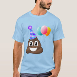 Camiseta azul del impulso de la emoji de la fiesta