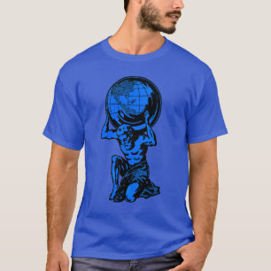 Camiseta azul del levantamiento de pesas de la