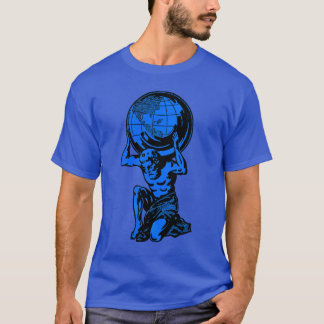 Camiseta azul del levantamiento de pesas de la