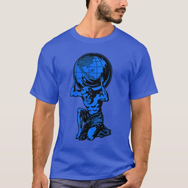 Camiseta azul del levantamiento de pesas de la (Anverso)