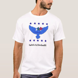 Camiseta azul del logotipo de la contracción