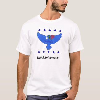 Camiseta azul del logotipo de la contracción
