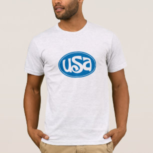 Camiseta azul del logotipo de los E.E.U.U.