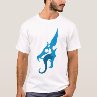 Camiseta azul del logotipo del dragón