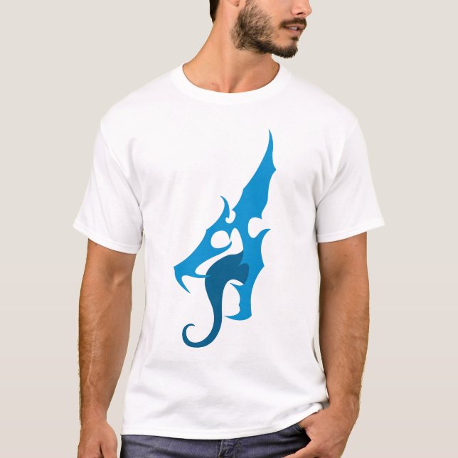 Camiseta azul del logotipo del dragón (Anverso)