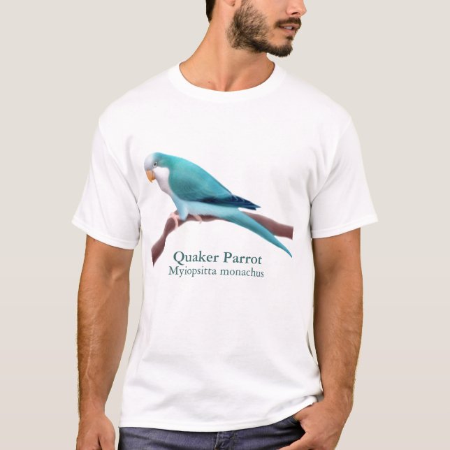 Camiseta azul del loro del Quaker (Anverso)