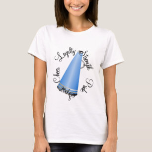 Camiseta azul del megáfono de la animadora