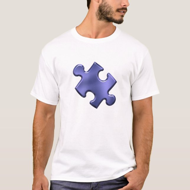 Camiseta Azul del pedazo del rompecabezas del autismo (Anverso)