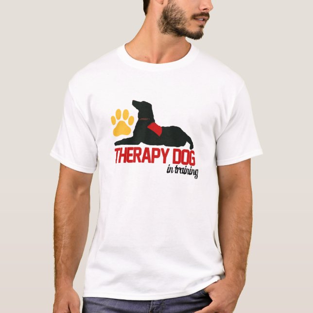 Camiseta Azul del perro de la terapia (de la terapia) (Anverso)