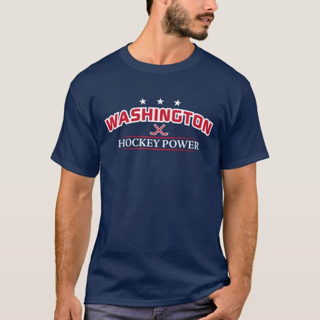 Camiseta azul del poder del hockey de Washington (Anverso)