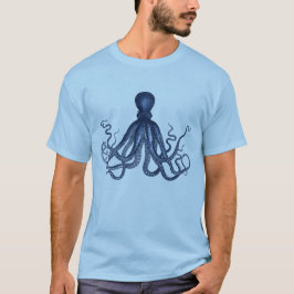 Camiseta azul del pulpo